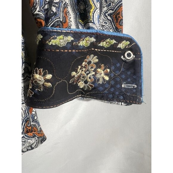 Robert Graham Shirt Men's 2XL Silk Road Psychedelic Geometric Paisley M21 - Picture 2 of 7